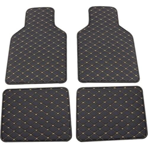 Universal Fit 4pcs PU Leather Car Floor Mat Waterproof Foot Pads Low Price Car Mat