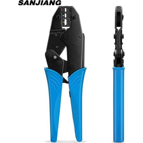 HS-30J Wire Crimper Tool Ratcheting Insulated Butt Spade Fork Ring Wire Terminals Connectors Crimping Plier for AWG20-10