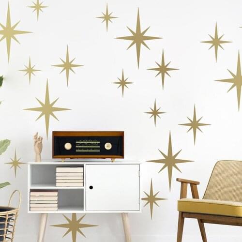 Retro Starburst Star Wall Sticker Baby Nursery Kids Room Starbursts Stars Wall Decal Camper Rv Bedroom Car Carbinet Vinyl Decor