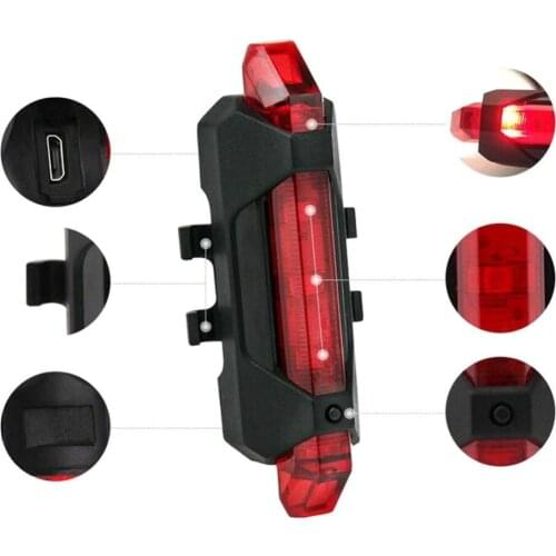 MTB Bicycle USB Rechargeable Bike Tail ABS Light Safety Eeasy To Install Cycling Warning Rear Lamp Bicycle Accessories