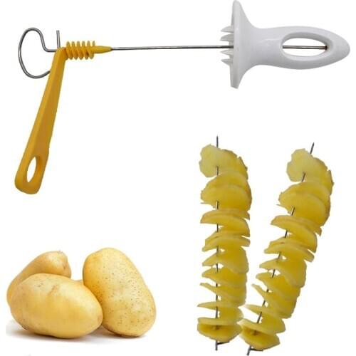1PC Potato Spiral Cutter Slicer Stainless Steel Plastic Fried Potatoes Kitchen Tools Carrots Cucumber Rotate Shredder