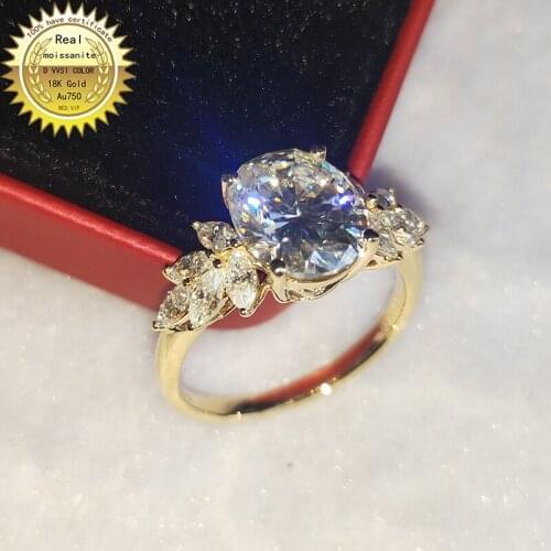 100% 18k gold and 3ct DVVS color moissanite we have certificaet