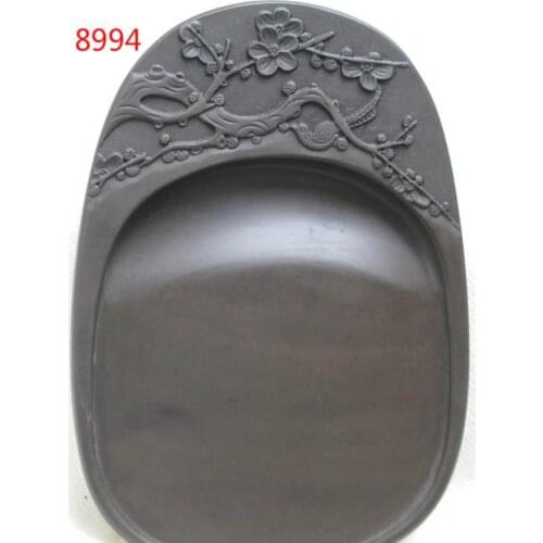7 Inches Chinese Zhaoqing Duan Yan Ink Stone Carved Plum blossom Inkstone Calligraphy Painting Tool 8994