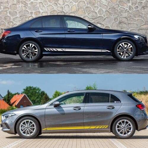 Car Side Stripe Stickers For Mercedes Benz W205 W204 W203 W212 W124 W108 W126 W176 W211 W168 W210 W177 Vinyl Aut Car Accessories