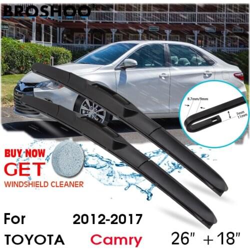 Car Wiper Blade Front Window Windscreen Windshield Wiper Fit J hook Blades Accessories For TOYOTA Camry 26"+18" 2012-2017