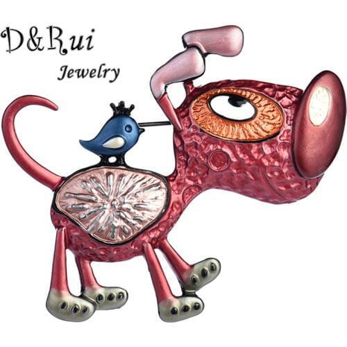 D&Rui Jewelry New Lovely Cute Dog Brooches for Women and Kids Wedding Party Brooch Pins Special Best Gift Coat Dress Accessories
