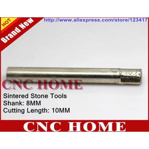 8mm Flat-End Sintered Diamond CNC Milling Tools, CNC Cutters Tool Set Router Bits for Cutting Stone Granite Tiles