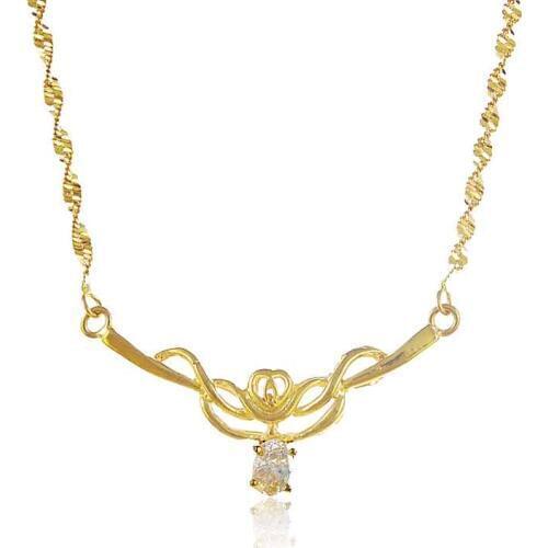 Hot sell exo Pure gold color necklaces crown crystal choker margarida YHDN159