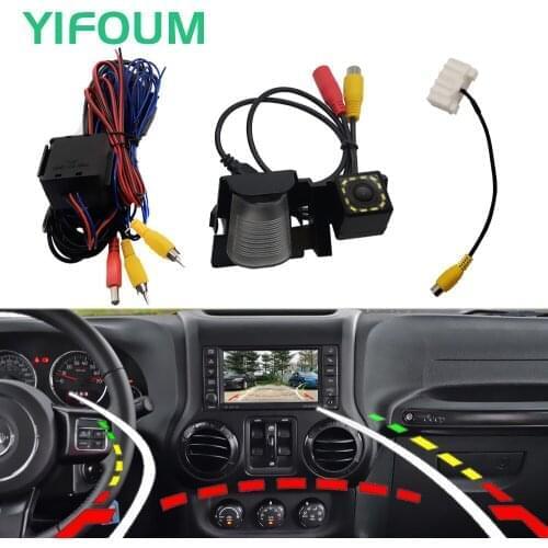 Fisheye Dynamic Trajectory HD Car Rear View Backup Camera For Jeep YJ TJ JK J8 Sahara Willys 2013-2016 & Original Factory Screen