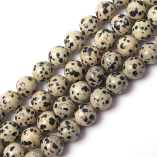 6mm 8mm 10mm round Dalmatian stone beads natural stone beads DIY loose beads for jewelry making strand 15" wholesale