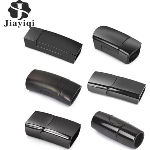 Black Stainless Steel Magnet Clasps DIY Bracelet Making Connector fit 6 7 8 11 12 mm Cord Jewelry Finding Buckles Accessories