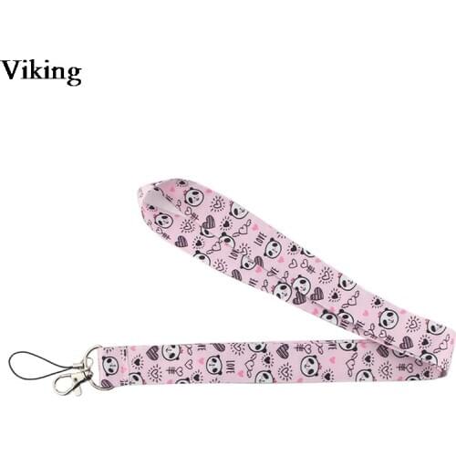Cute Panda Print Lanyard For keys Phone Holder Neck Straps With Keyring ID Card USB Neck Strap Printing Hang Rope G0327