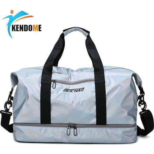 Men Sports Fitness Bag Female Travel Swim Bags Big Light Handbag Girls Fitness Training Bags With Bottom Shoe Bag Travel Duffle