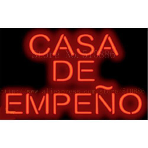 Casa De Empeno NEON SIGN REAL GLASS BEER BAR PUB LIGHT SIGNS display Spanish Pawn Shop Restaurant Advertising Lights 17*14"