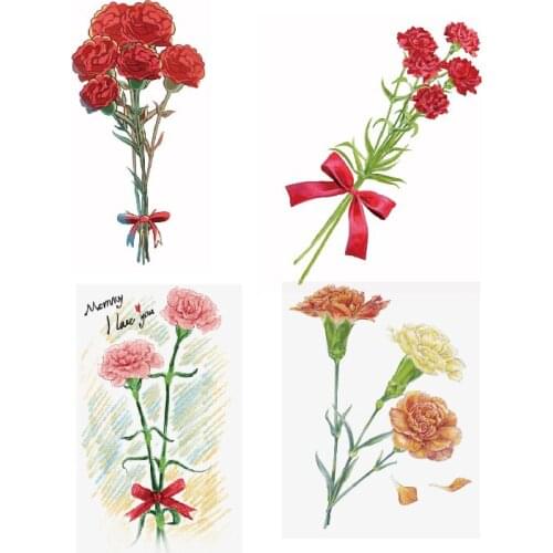 New Mothers Day Carnation Flowers Metal Cutting Mold Decoration Background Scrapbook Greeting Card Crafts Blade Embossing
