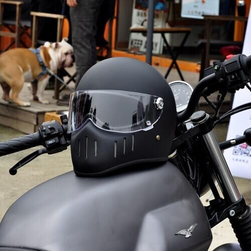 New pattern Retro cruising Locomotive helmet FRP helmet Four seasons of personality Antifogging