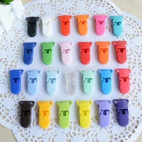 Wholesale 5000 PCS/Lot 20MM KAM Plastic Clips, Plastic KAM Pacifier Clip Baby Bib Clip 30 Colors For Choice Free Shipping