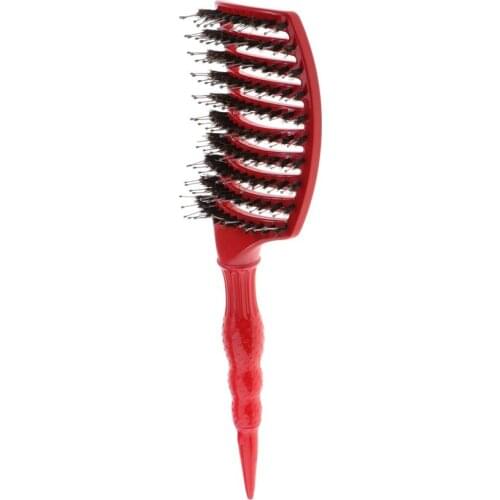 Portable Scalp Massage Comb for Straight Curly Detangling Dry Wet Hair Red