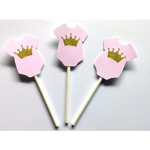 Princess Baby girl cupcake topper s1st birthday party baby shower food picks party favors24pcs
