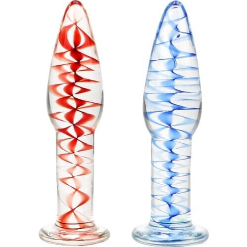 Crystal Dildo Female Masturbation Adult Products Glass Anal Plug Transparent Butt plug Erotic Sex Toys For Women