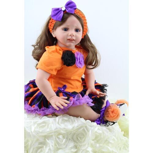 60cm reborn Silicone Reborn lifelike princess toddler Baby Realistic Doll 24inch vinyl newborn collectible doll play house toys