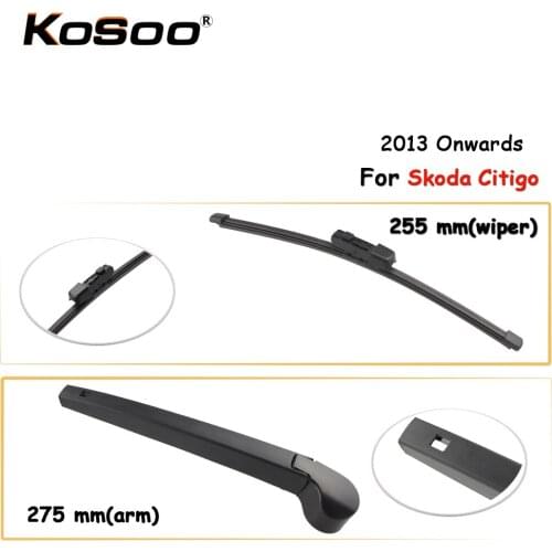 KOSOO Auto Rear Car Wiper Blade For Skoda Citigo,255mm 2013 Onwards Rear Window Windshield Wiper Blades Arm,Car Accessories