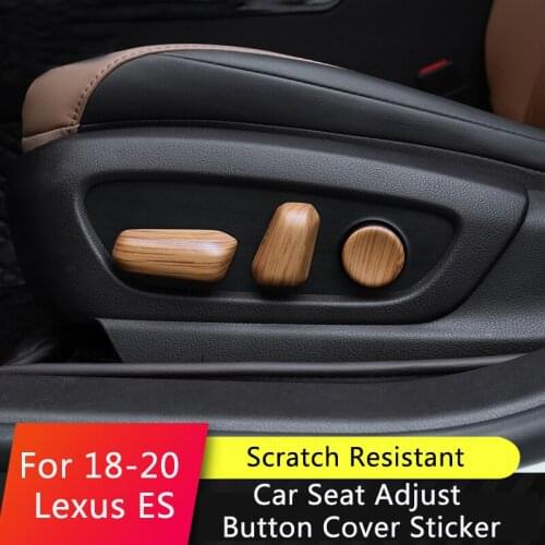 TAJIAN ABS 6 Pcs/Set Bamboo Wood Grain Car Seat Adjust Button Cover Stickers Accessories For Lexus ES200 260 300H 2018-2020