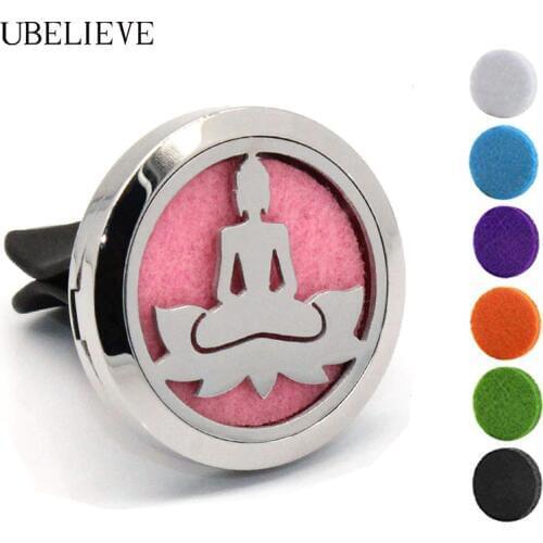 Ubelieve Essential Oil Car Diffuser Locket Stainless Steel Magnet Aromatherapy Car Vent Clip Locket Car Freshener Clip