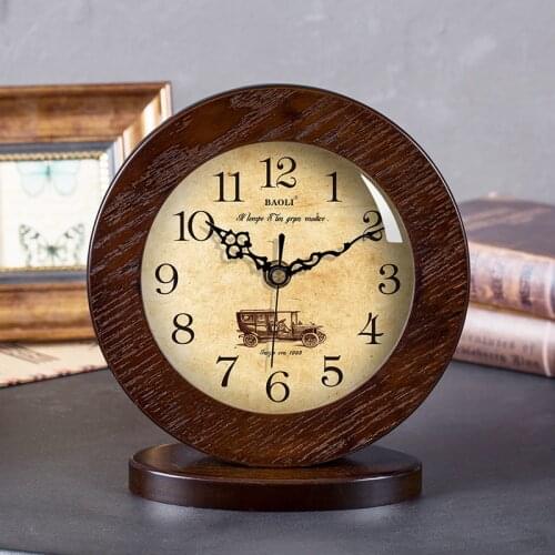 Vintage Wooden Table Clock Digital Movement Modern Design Simple Clocks Desk Standing Relojes De Cocina Retro Desk Clock EA60TZ