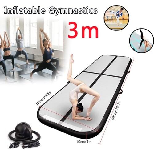 AirTrack Tumbling Air Track Inflatable Gymnastics Floor Trampoline Electric Air Pump for Home Use/Training/Cheerleading/Beach