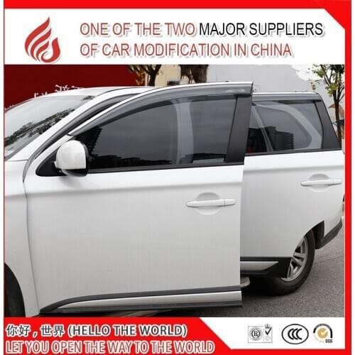 High quality Hot sale 4 Piece electroplating vent shade rain sun wind deflector window visor for Outlander 2013-2019