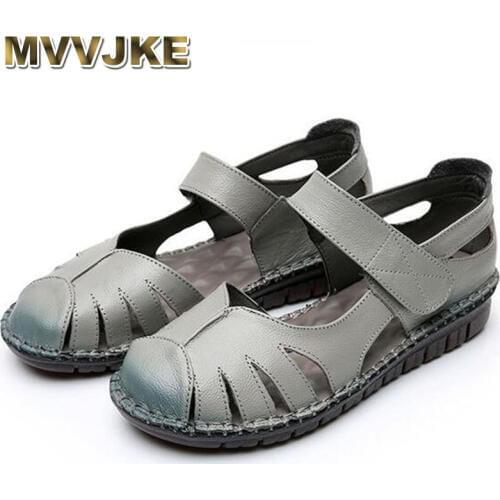 MVVJKE 2019 New Round Head Soft Comfortable Women Summer Sandals Fashion Casual Shoes