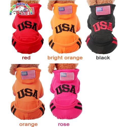 Winter Warm Pet Dog Clothes Soft Cotton Hoodies Outfit For Small Dogs Chihuahua Pug USA Clothing Puppy Coat Jacket