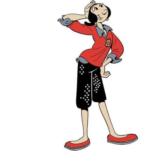 1 Pcs Car Sticker for Olive Oil Popeye Cartoon Decal Car Door Refrigerator Surfboard Air Conditioner Car Decoration 13cm X 7cm