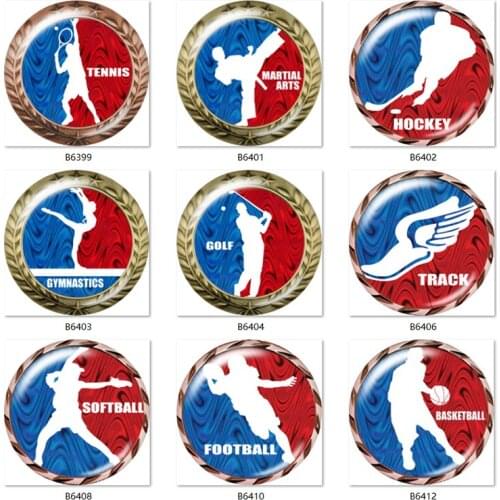 Tennis golf Basketball dance Volleyball softball Sports 10pcs mixed Round glass cabochon demo flat back Making findings B6397