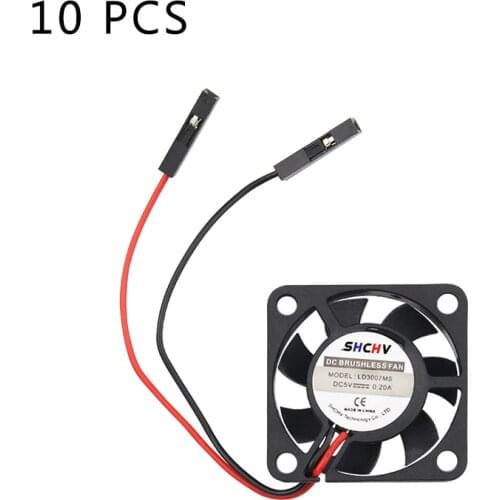 10 PCS Raspberry Pi Cooling Fan 5V 3.3V GPIO Power Supply Fans Cooler Radiator for Raspberry Pi 4B/3B+/3B for Orange Pi 3