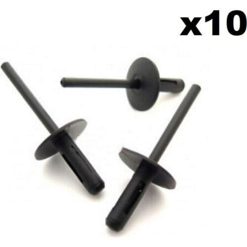 10x For BMW Plastic Pop Blind Rivets 6mm, Wheel Arches, Side Skirts, Sills & Bumpers