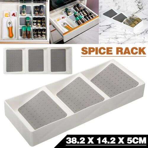 3 Tier Spice Drawer Plastic Storage Drawer Tray Spice Rack Drawer Organizer For Kitchen Supplies