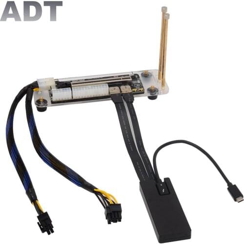 R43SG-TB3 PCIe x16 PCI-e x16 to TB3 Extension Cable PCI-Express Cables eGPU Adapter External Graphics Card Stand Bracket for PC