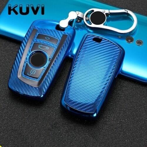 Car-Styling Auto Carbon Fiber Key Cover Shell Case For Bmw New 1 3 4 5 6 7 Series F10 F20 F30 E60 E90 E46 G30 Accessories