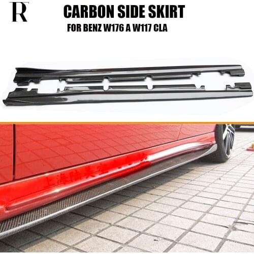 Real Carbon Fiber Side Extension Skirt for Bezn W176 A180 A200 A45 & W177 Cla200 Cla220 Cla45 13 - 18