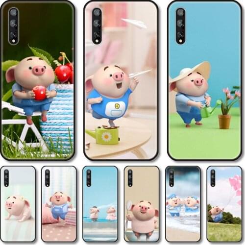 Cute pigs Phone Case For Huawei Y 5 6 7 8 9 A P S Pro 2020 2019 Black Shell Cover