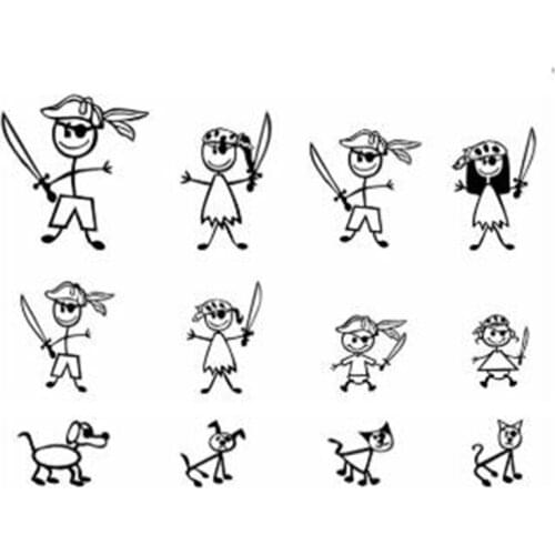 Black/Sliver Funny My Family & Pet Dog Cat Sticker for Car Window Bumper Vinyl Decal Decoration C427