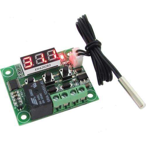 W1209 Digital Thermostat Temperature Control Switch Module On/Off Controller Board + NTC Sensor LED DC 12/24V Heat Cool Temp