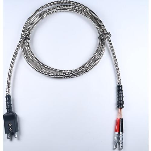 DA233 Armored&Stainless steel UT cable for flaw detector Plug Equivalent lemo 00 to DUAL LEMO 00