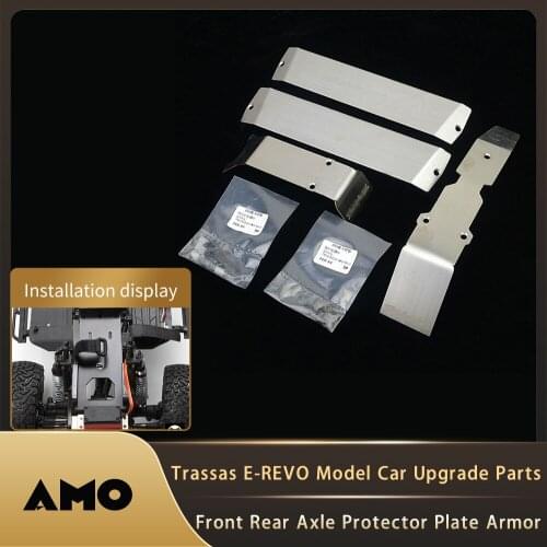 RC Car Parts E-REVO Modified Upgraded Accessories Stainless Steel Chassis Bottom Front Rear Axle Protector Plate Armor Shield