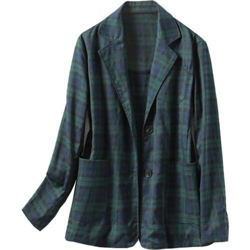Designer New Women Blazer Coat Single Breasted Plaid Suit Jacket Female Fashion Office Lady Business Formal Blazers