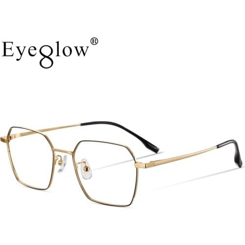 Eyeglow WT02 Vintage Designer Eyeglasses Frame Womens glasses Titanium Frame for Men Round Retro Clear Glasses