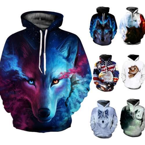 2019 Hot Sale Men Women Hoodie Fashion 3D Print Hooded Pullover Graphic Top Plus Size S-3XL