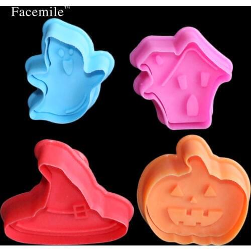 Halloween Cookie Cake Chocolate Plunger Cutters Set Fondant Decorating Mold Sugarcraft Gum Paste Icing Decoration DIY Tool 03064